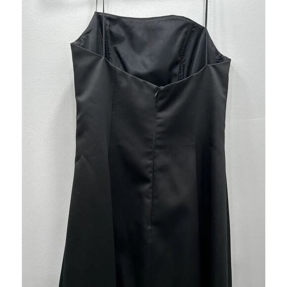 ABS Essentials By Allen Schwartz Size 8 Black Full Length Strapless Evening Gown - Picture 5 of 11